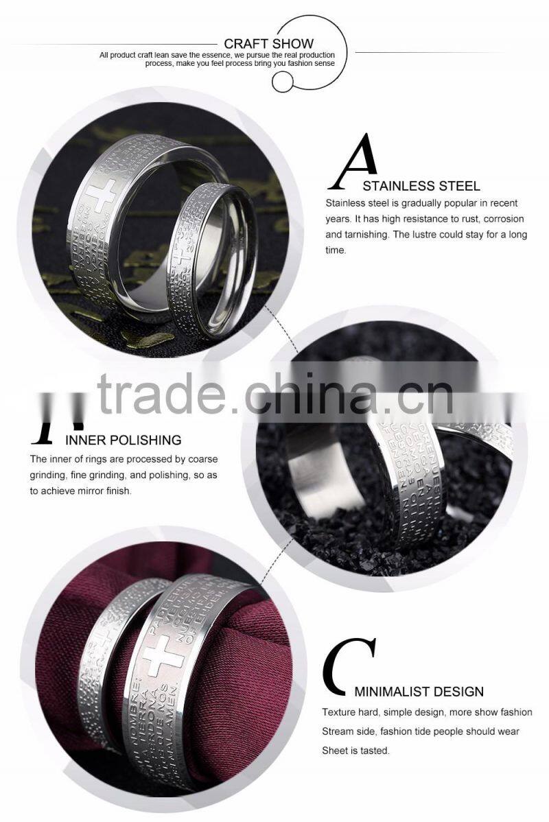 Wholesale stainless steel jewelry couple rings for valentines day