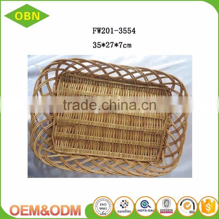 Cheap woven decorative tray wicker fruit basket
