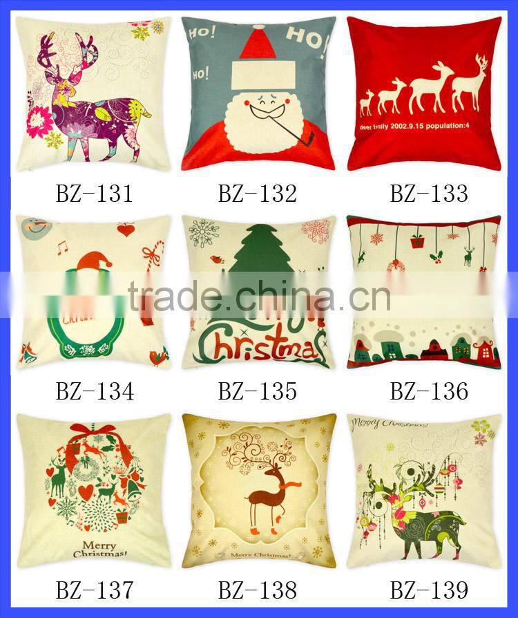 Cute Cat Patterns Printing Linen Cloth Fabric Pillow Cover Wholesale