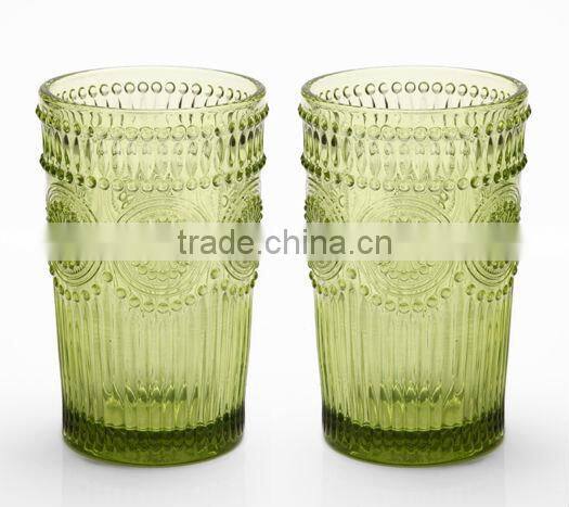solid green drinking glass