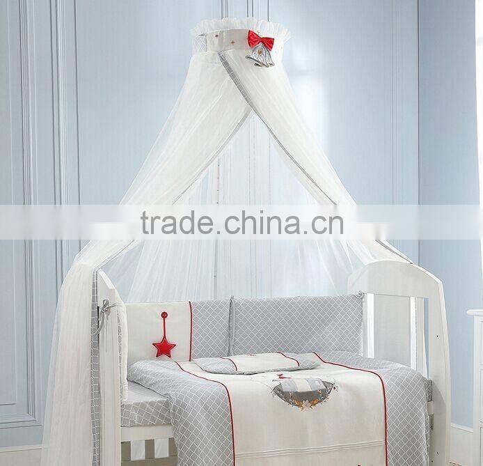 Lovely Special Design Jingle Bell Mosquito Net and Bed Crown, Modern Bed Crown with Valance for Baby Cot BF11-08023c