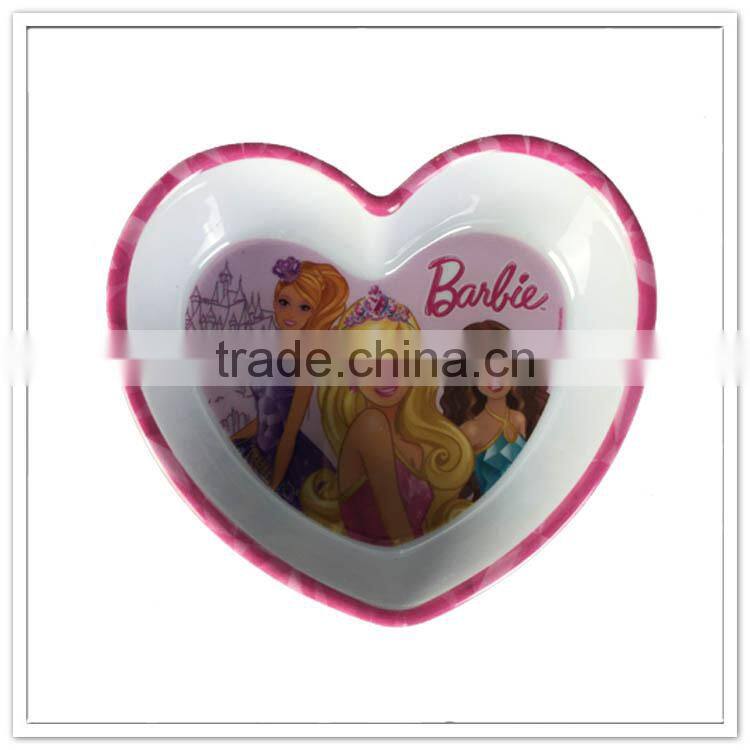 Ice Princess baby's Canton fair heart shape fruit melamine bowl