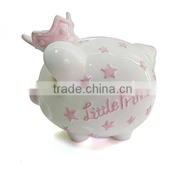 ceramic design piggy bank with lock and key