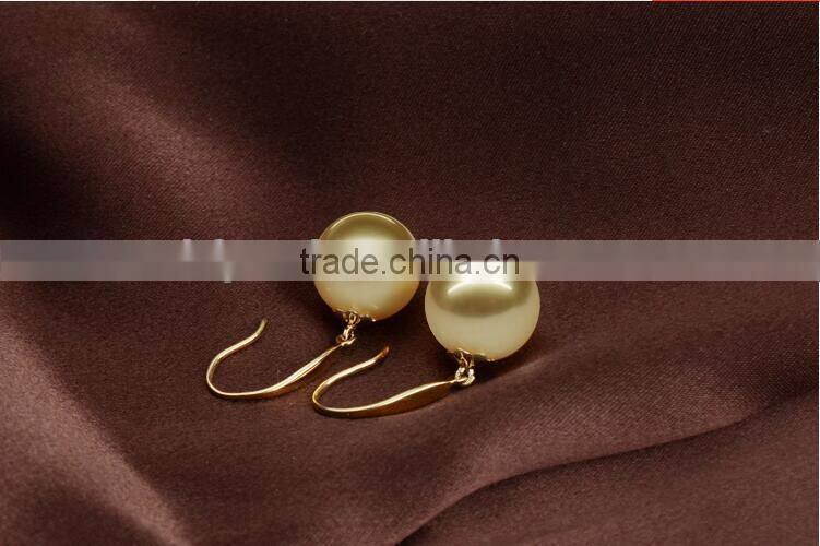 10-11 mm golden south sea pearl earrings