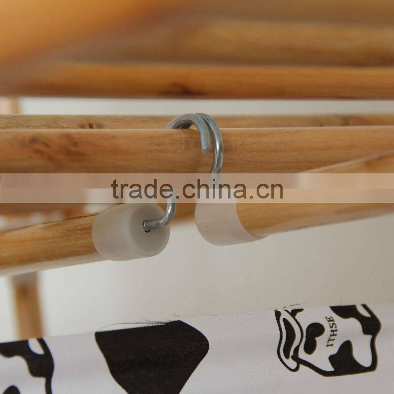 Best selling non-woven cover soild wood handle wardrobe