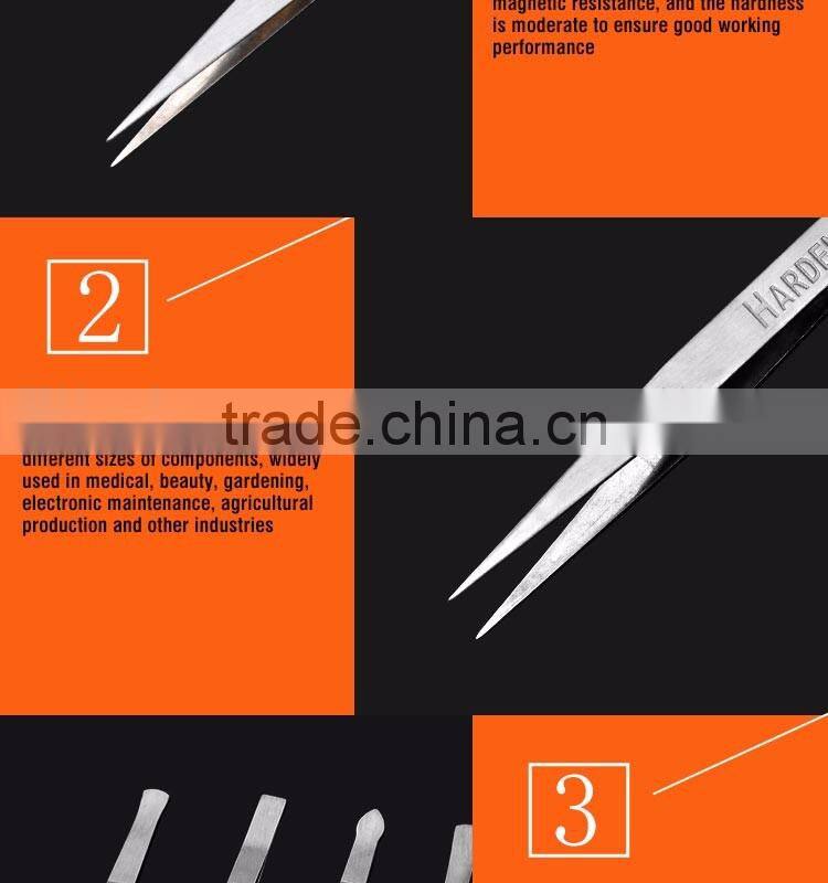 4PCS Stainless Steel Curved Tweezer Set