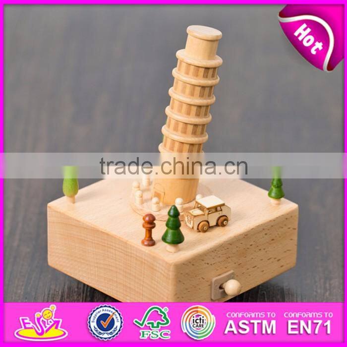 Customize cartoon gifts wooden happy birthday music box for children W07B055