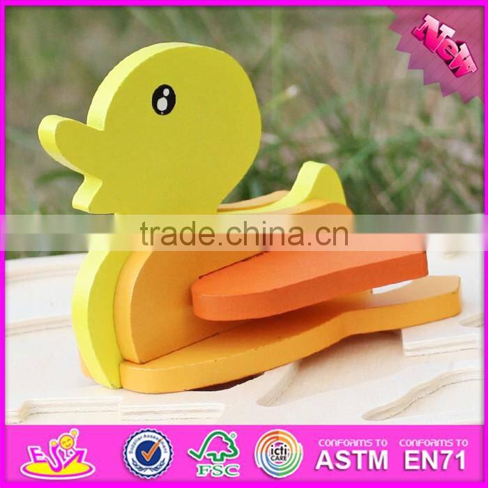 2017 New product funny 3d duck children wooden animal puzzles for toddlers W14G043