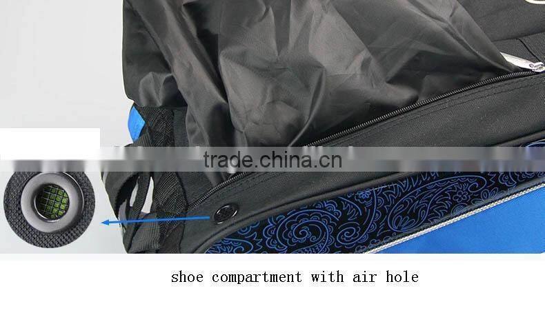 Custom outdoor tennis racket bags with shoe compartment