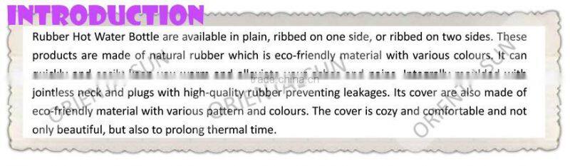 Pink Words Cotton Rubber Hot Water Bottle