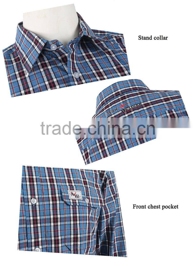 Wholesale Manufacture 100% Cottton Grid Shirt