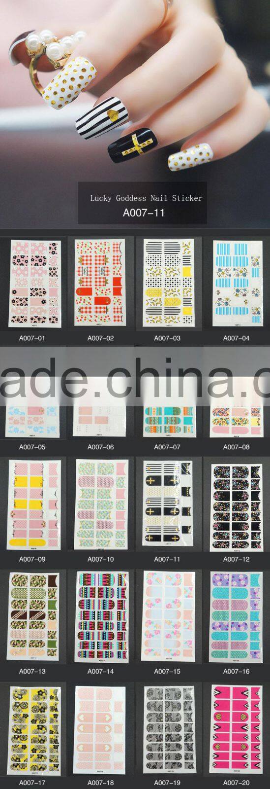 High quality diamond gel nail wrap stickers/Lucky Godness