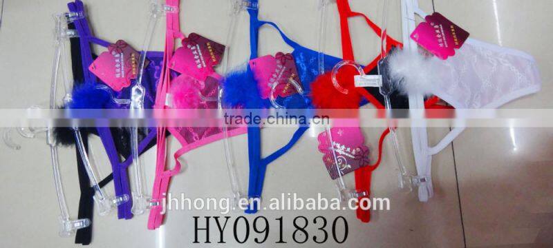 Wholesale factory price sexy lady panty with feather