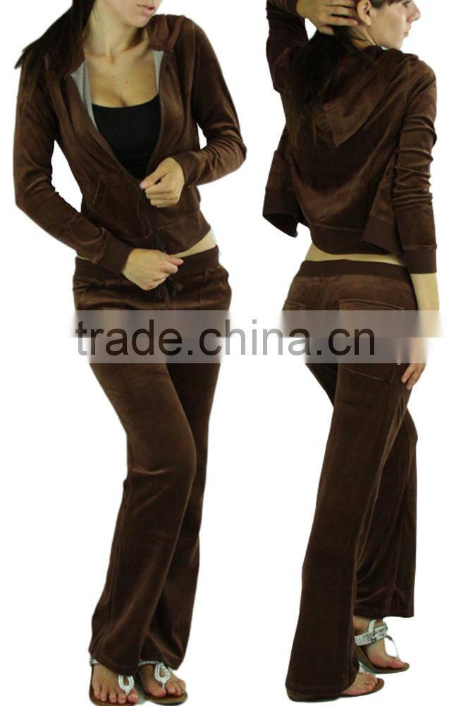Comfy Soft Plush Velour Suit Hoodie Sweat Set Tracksuit