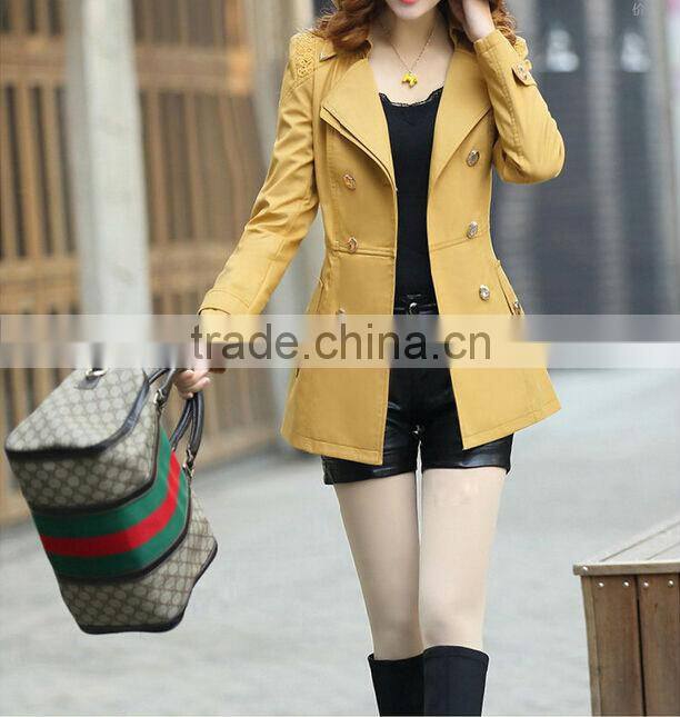 The fashion double-breasted women long coat
