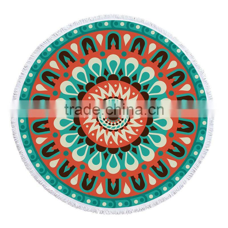 2017 Factory direct sale Latest Type Ready Stcok 100% Cotton round Beach Towel