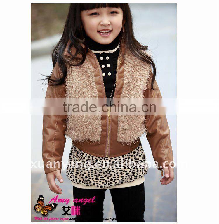 new fashion popular branded jackets girls leather coat for autumn season