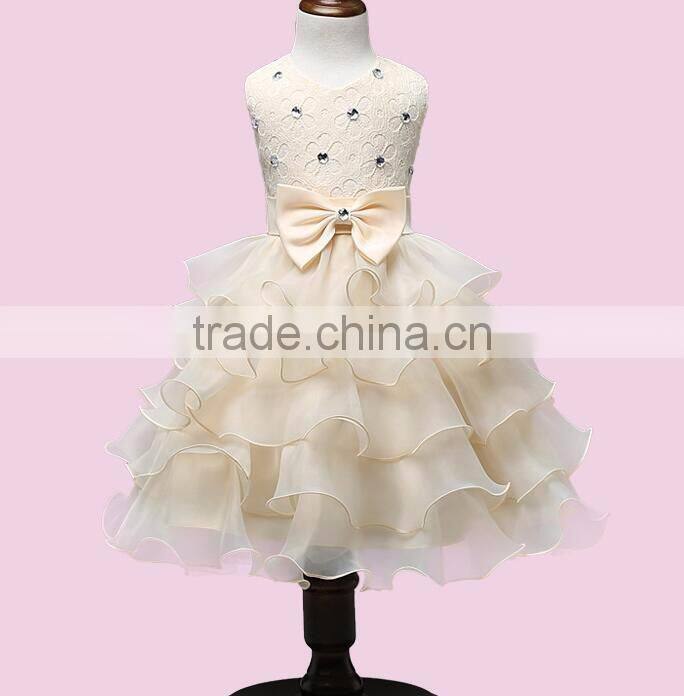 Hot Selling Kids Frock Fancy Party Dresses For Girls Children Flower Wedding Baby Girl Tiered Dress