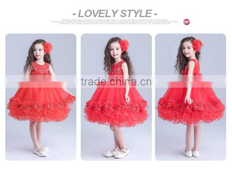 2017 latest dress designs in pakistan made in China dance frock red rhinestone dresses