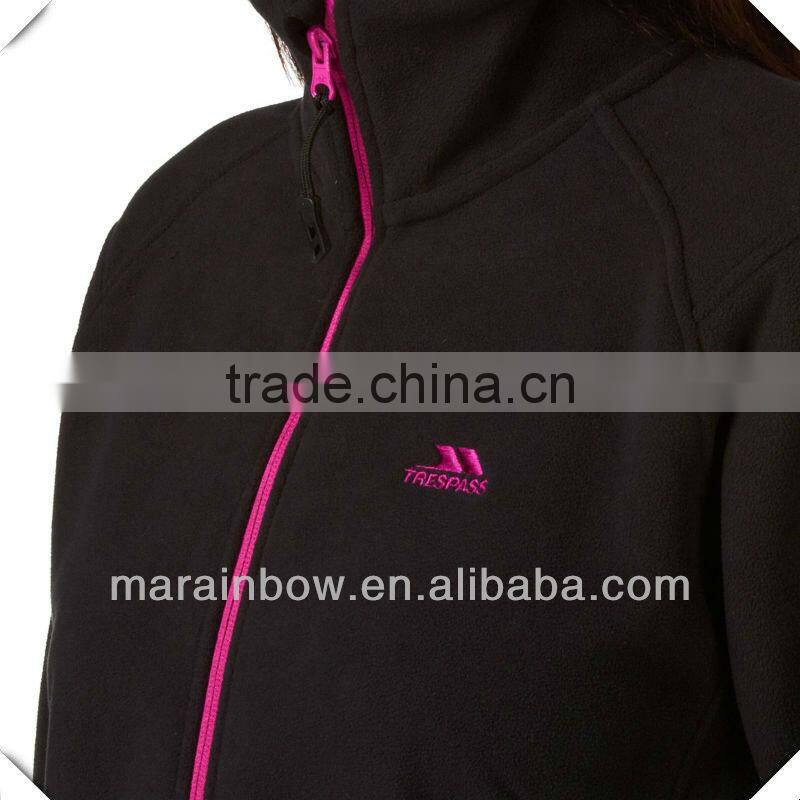 Ladies' Prety Full-zipper Jacket with Pouch Pockets
