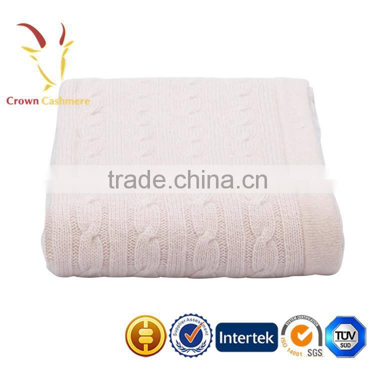 Colorful Cable Luxe Knitted Cashmere Baby Blanket