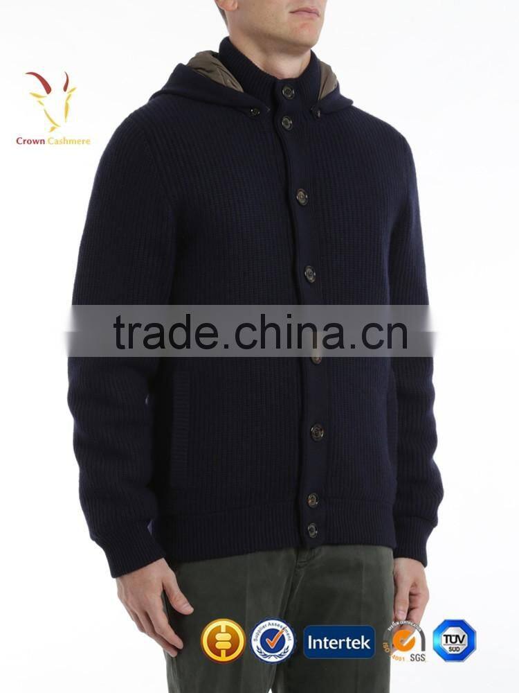 Men Winter knitted hooded wool coat,mens jackets and coats