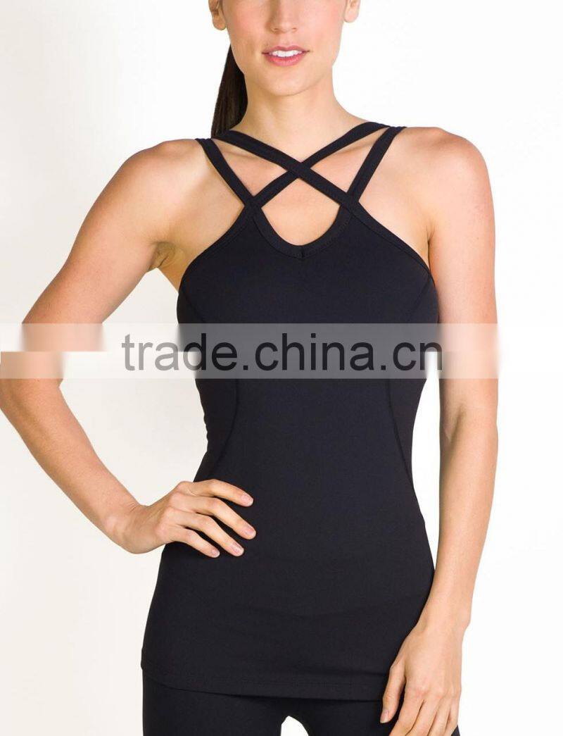 Custom high quality one size fits all tank tops grace caged halter