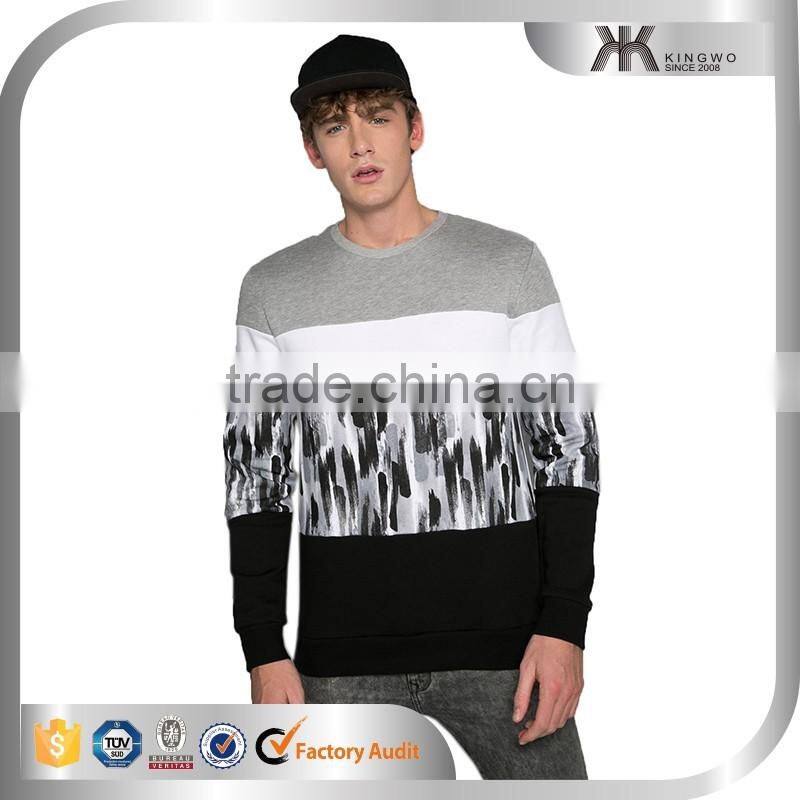 Street style 100% cotton mens full print sweatshirts