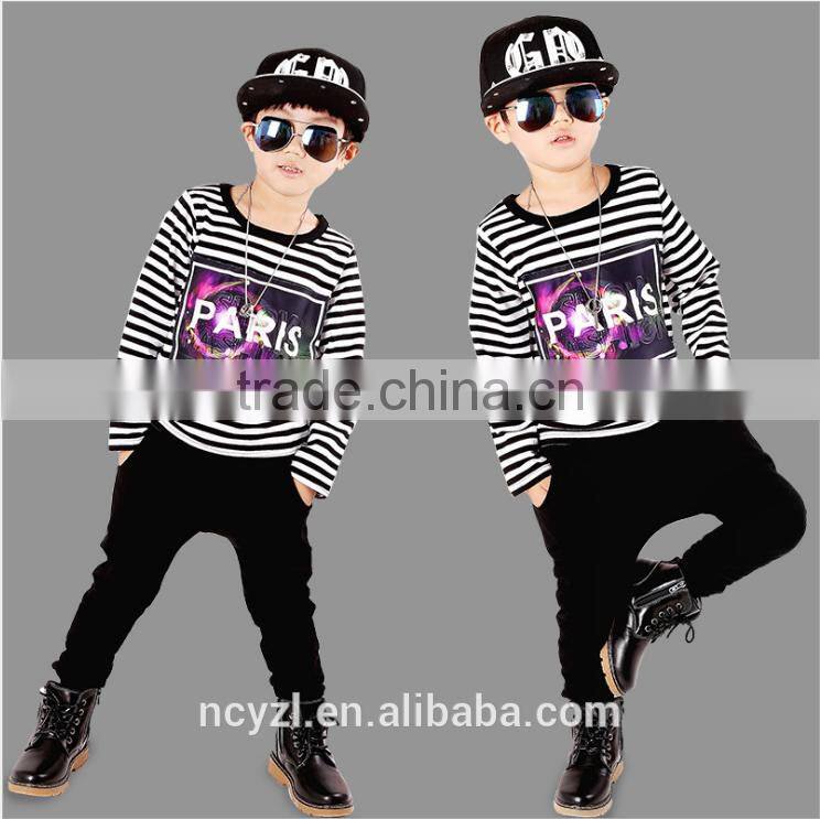 fashion casual 3d printing diamond or words cotton kids hoodies and sports clothes sets