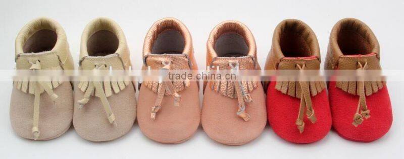 Tie popular cheap high quality baby leather shoes