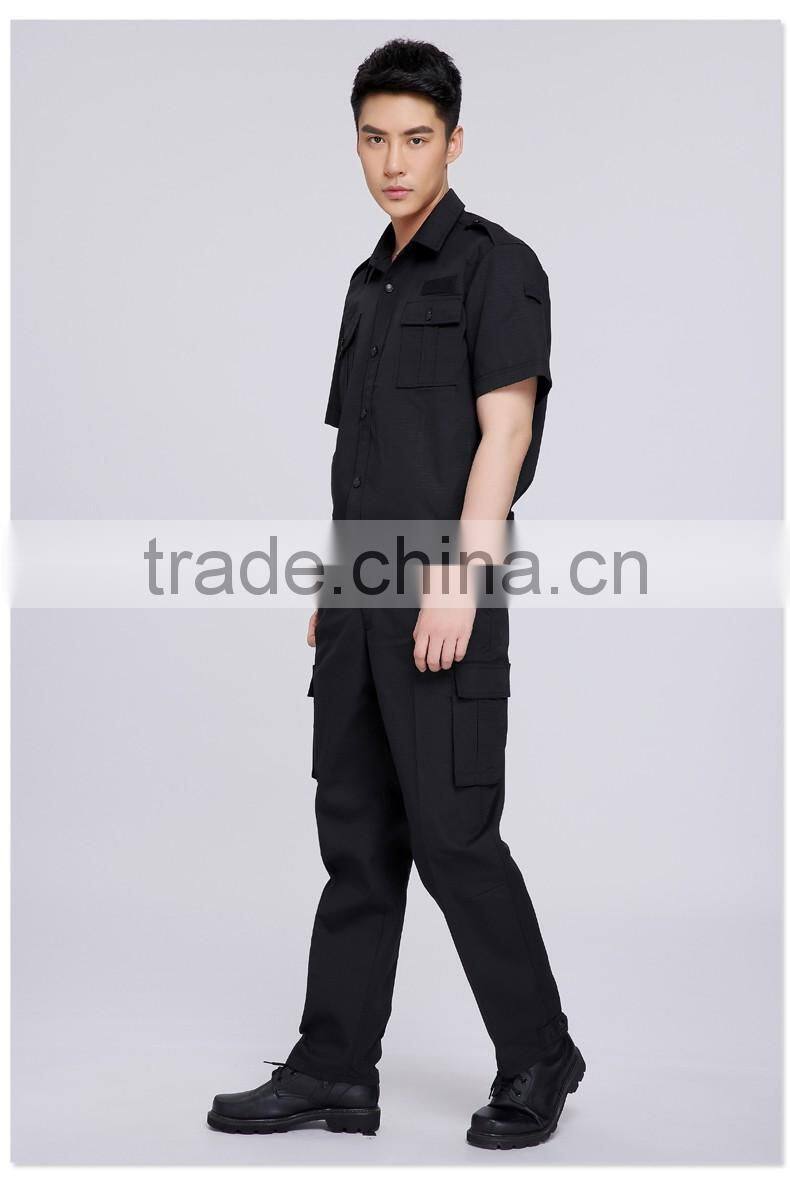 Juqian 2016 factory Cheap black Security Shirt Uniform,Customize short Sleeve Security Guard Uniform Shirts