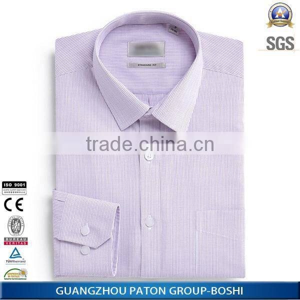 Custom Logo Mans Contrast Collar Dress Shirt Of Long Sleeve