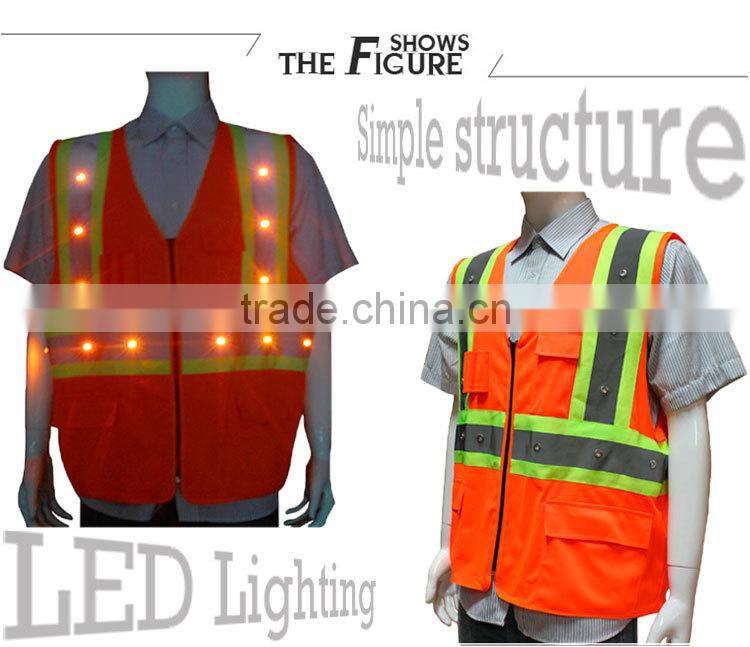 LED light reflective safety straps vest