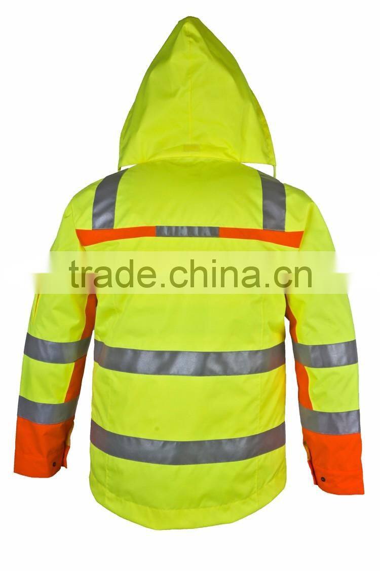 Safety 300D oxford parka hi vi bomber jacket protective clothing