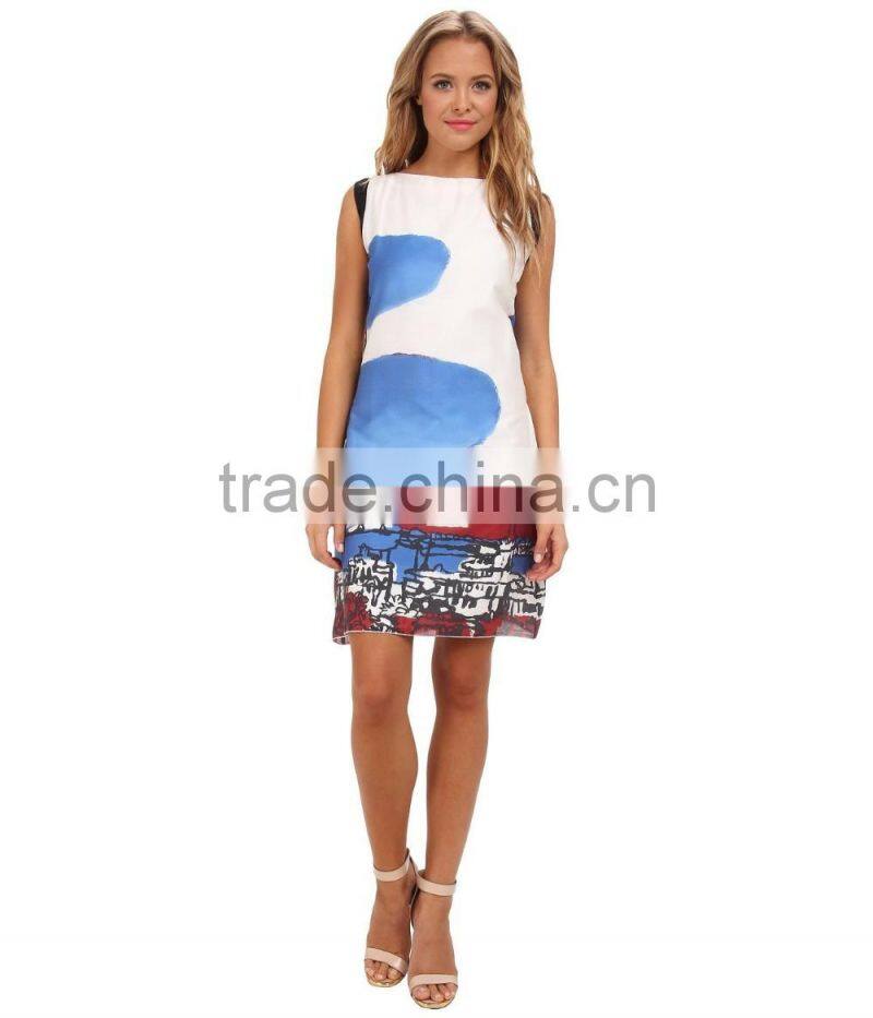 Girls polyester/spandex sublimation printing sleevelss dress