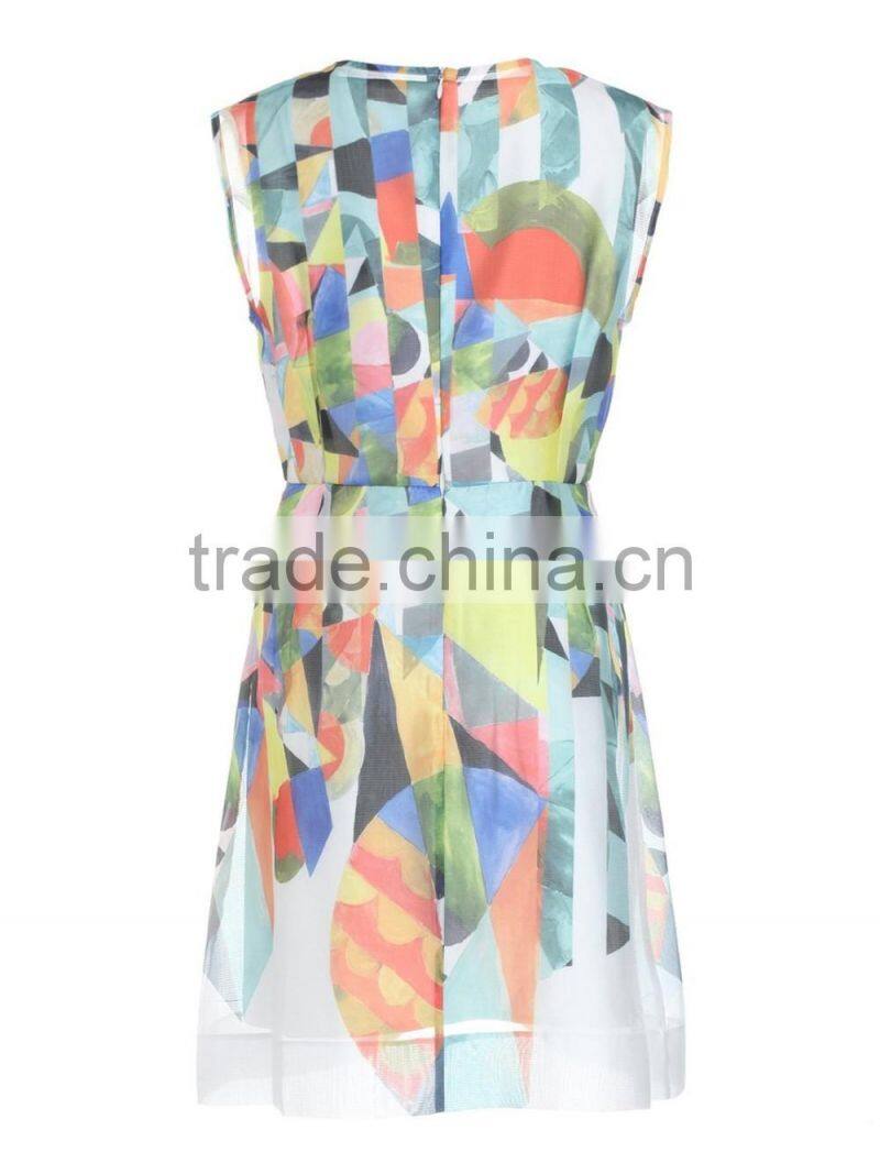 Gilrs chiffon printing dress trend
