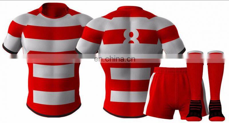 Cheap price of custom design sublimation rugby jersey with socks