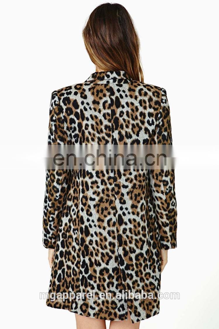 Wholesale women's coat,fashion blazer for women, leopard printed women blazer