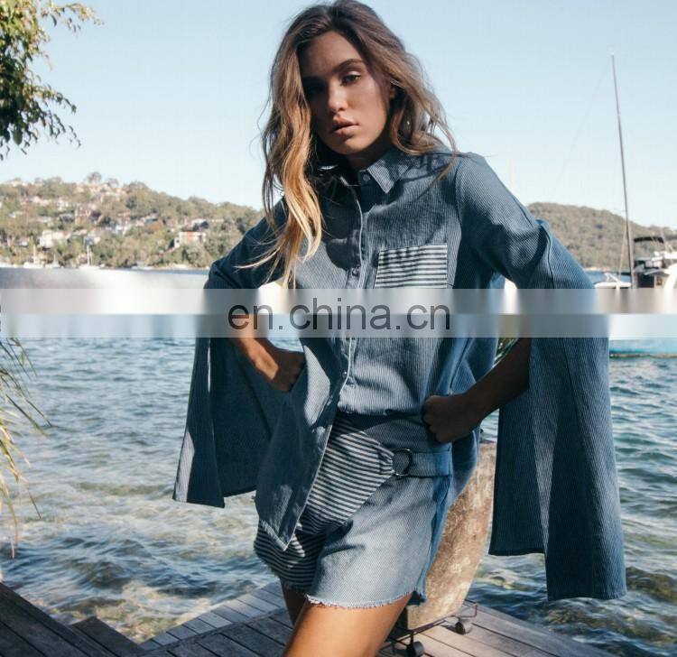 High-End Handmade Female Collar T-Shirt