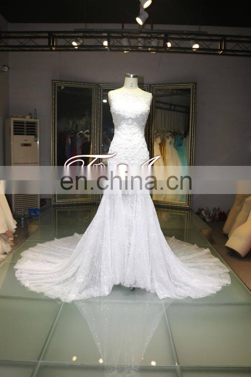 Complicated Handcraft Luxury Beaded Long Train Mermaid Corset Wedding Dress For 2016