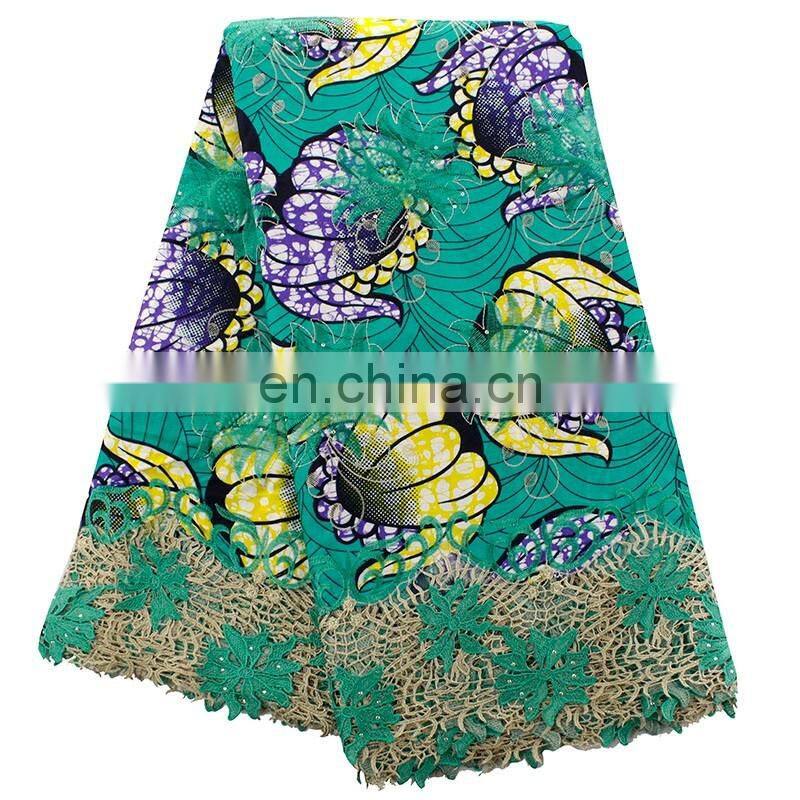 new product fashion design african guipure lace wax prints fabric