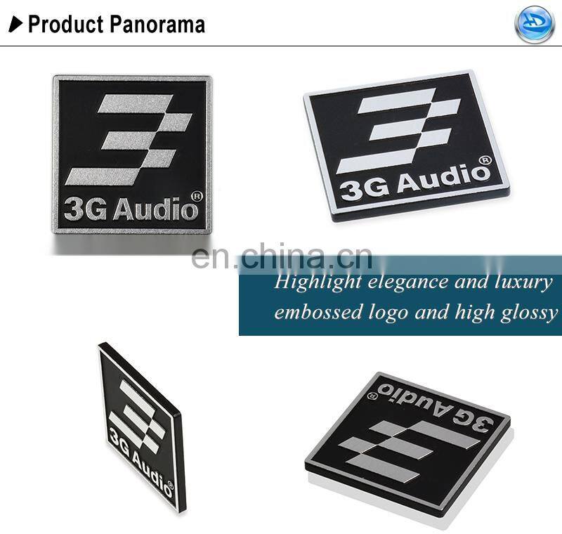 3D brand logo diamond cut metal nameplates,logo embossed aluminum/stainless steel label name plate