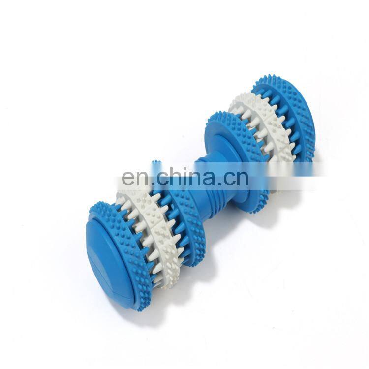 Leakage food training dog toy dumbbell shaped pet toys