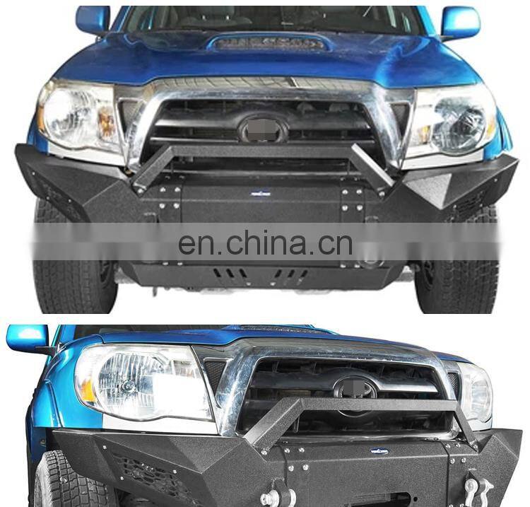 Front Bumper Full Width Heavy Duty Steel For Tacoma 2005-2015 Pickup Truck w/LED Light