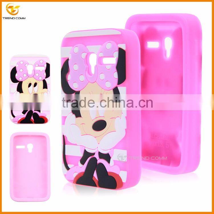 china suppliers 3d cartoon silicone case for Alcatel PIXI 3.5