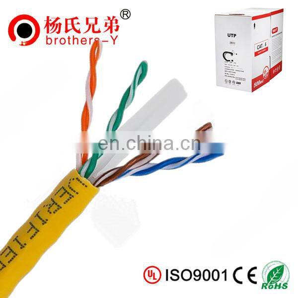 Shenzhen communication cable factory for indoor cat6 cable full copper CCA network cable