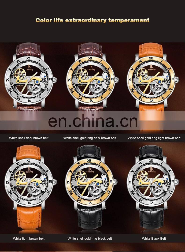 IK Colouring 98399G Luxury Automatic Self-Wind Man Watch Mechanical Skeleton Wristwatch Relogio Masculino