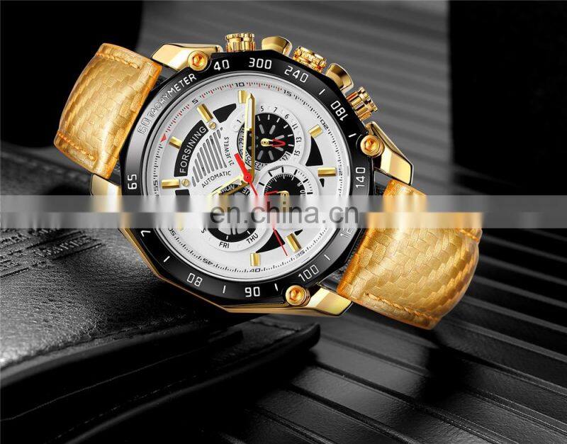 Forsining 6910 24 Hours Mechanical Men Watches Water Proof Luxury Automatic Chronograph Watch