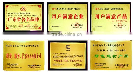 beige perforated aluminum panel