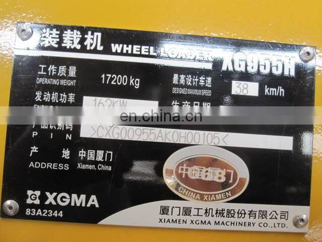 XGMA 5 ton wheel loader XG955H front end bucket loader price